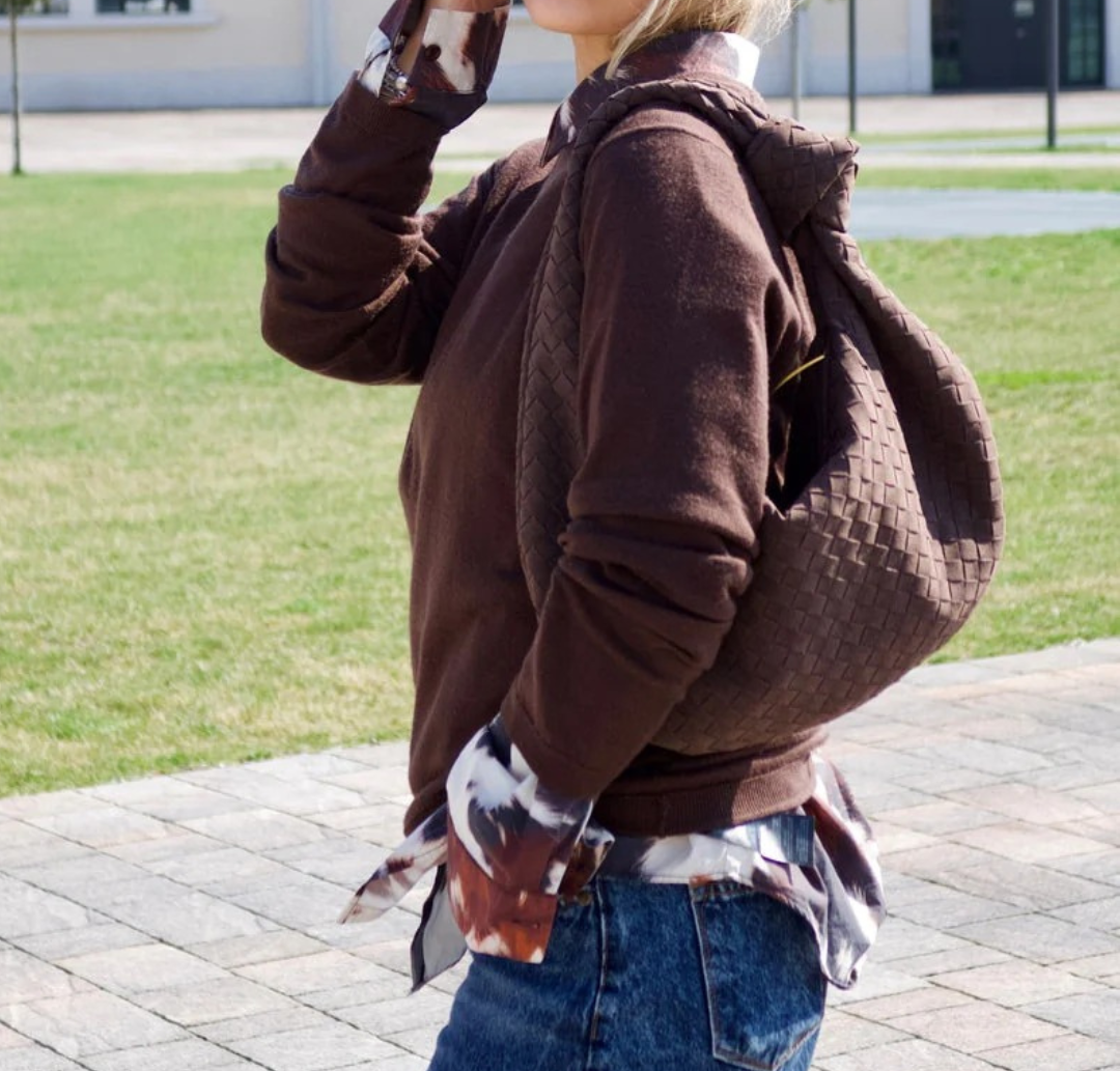 Knotted Suede Shoulder Bag