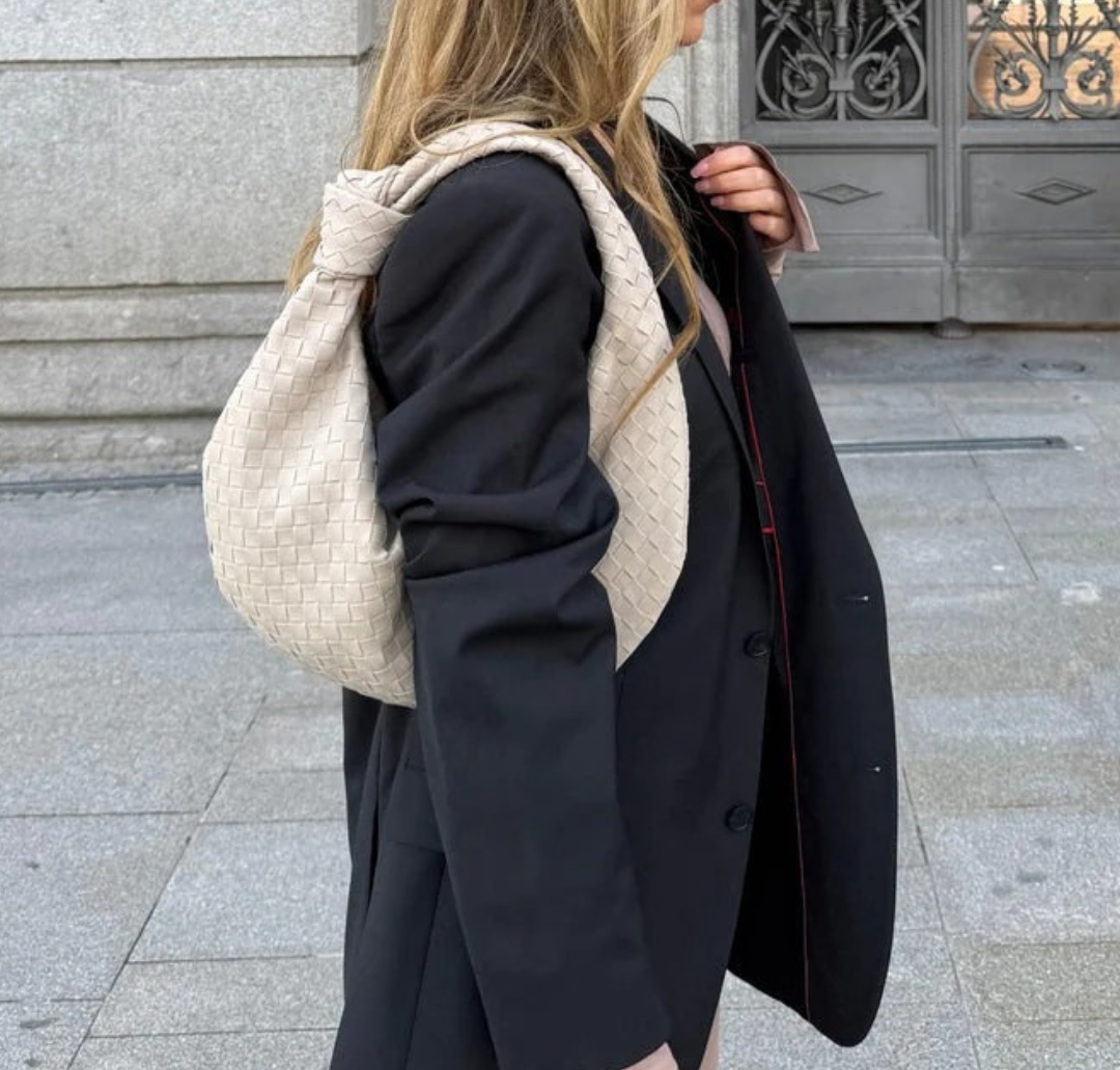 Knotted Suede Shoulder Bag