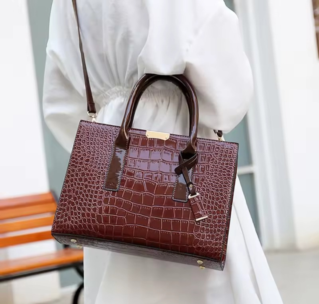 New York Croc-Print Carryall