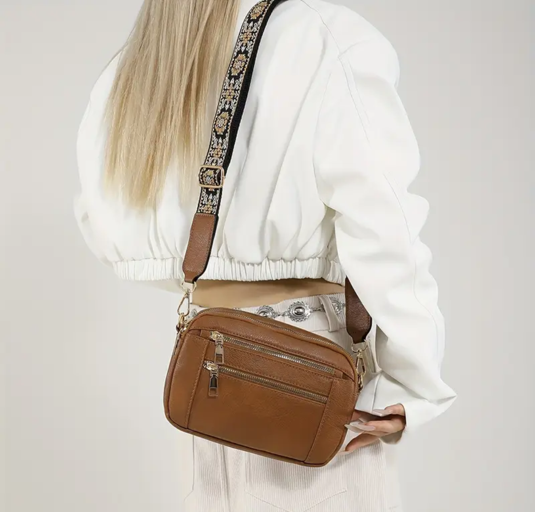 Pattern Strap Crossbody Bag